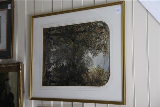 Circle of John Absolom Figures in parkland, 24.5 x 18in.